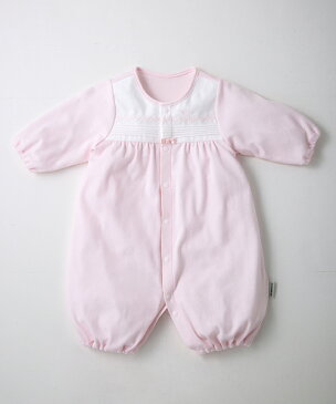 犬印ベビー ベビー服 ドレス & カバーオール 50-60 新生児 日本製 | 秋冬 長袖 女の子 ロンパース 2Way やわらか コットン 生地 綿100% ギフト プレゼント 出産祝い お祝い ベビーウェア ブランド 上品 オリジナル Inujirushi Baby 犬印本舗