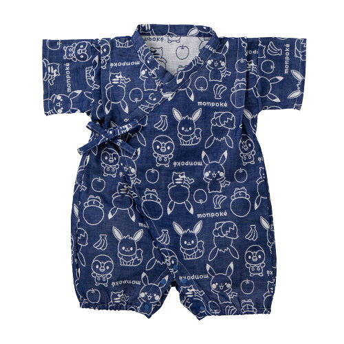 モンポケ 綿100％ 甚平コンビ 日本製 赤ちゃん ベビー ベビー服 ロンパース 甚平 ...