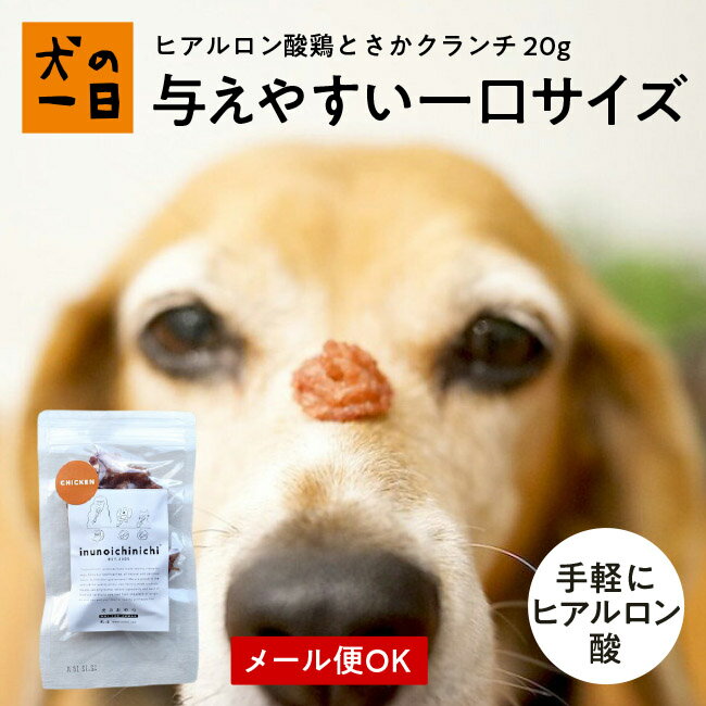 【おやつサンプル付き】ヒアルロン酸鶏とさかクランチ 20g 【こんなの欲しかった！】犬 おやつ 無添加 国産 犬の一日 犬おやつ ひと口 トレーニング 毛艶 関節 シニア犬