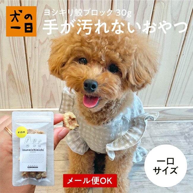 【おやつサンプル付き】ヨシキリ鮫ブロック 30g 犬 おやつ 無添加 国産 犬の一日 手作り 犬おやつ 国産無添加 国産（銚子産） サメ さめ 高たんぱく 低カロリー 小型犬 シニア犬 食べやすい ブロック 魚