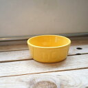 BAUER POTTERY バウアーポッタリー DOG BOWL S イエロー 発色がとてもキレイなドッグボウルです。陶器なので衛生面も安心。 ギフト 犬 首輪...