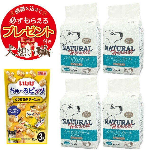 【プレゼント付き】【あす楽】【送料無料】ナチュラルハーベスト メンテナンススモール フィッシュ 1.59kg 4袋 【チュール付】