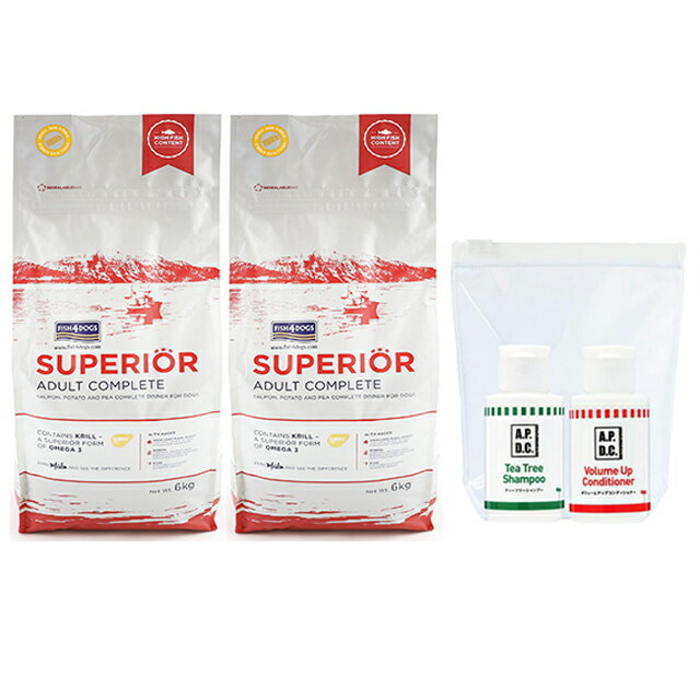 【送料無料】フィッシュ4 ドッグ スーペリア アダルト 12kg(6kg×2）【正規品】【犬想いオリジナルセッ..