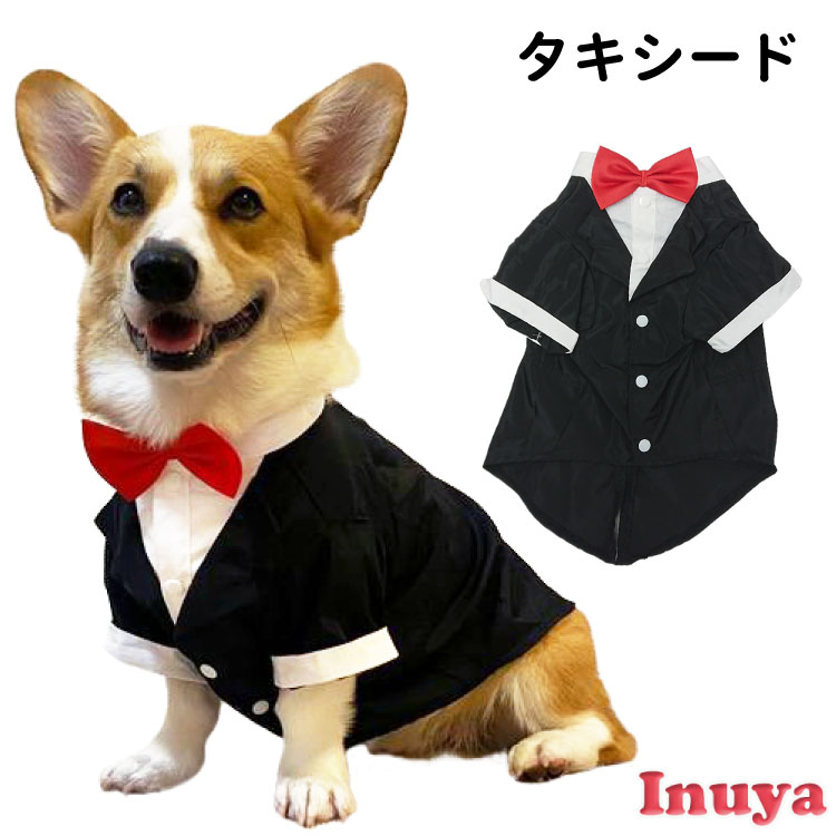 犬服 【タキシード ブラック 白シャ