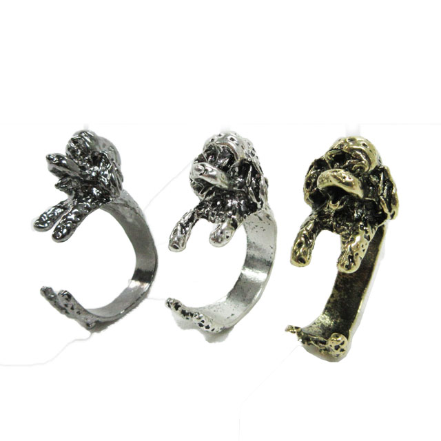 トイプードル テディベアカット 犬のリング ( 指輪 ) アンティーク テイスト フリー サイズ メンズ レディース グッズ 犬屋