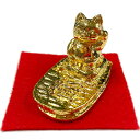 【 日本製 ハンドメイド すず 錫 小判福招きねこ ゴールド メッキ 】 置物 ハンドメイド 手招き猫 小判 雑貨 グッズ アトリエy 金色