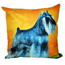 クッション カバー のみ 45×45cm シュナウザー 【 背景:オレンジ Dタイプ 】 雑貨 グッズ kingdogs 北欧デザイン
