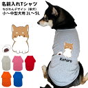 犬服 【 名入れ ストレッチ Tシャツ ちびわん デザイン 柴犬 中型犬用 名前入れ 】 2L〜5L ペット ドッグウェア 春 秋 冬 犬屋 オリジナルデザイン 洋服 犬 服 ドッグウェア