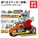  デザイン シュナ 犬 車 バイク かわいい 可愛い かっこいい カッコイイ ゆるい イラスト キャラ シール