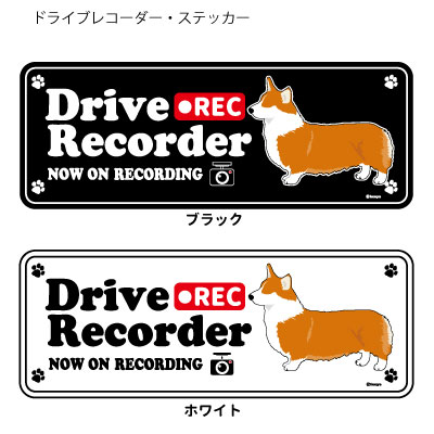 コーギー (英語) ドラレコ シルエット ステッカー セット 大1枚小2枚 中型犬 犬 ドライブレコーダー シ..