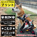 犬用 名入れ【 ハーネス タグ ブラック 】黒タグ 雑貨 グッズ 2枚1セットホワイト文字 プリント 1000円 犬