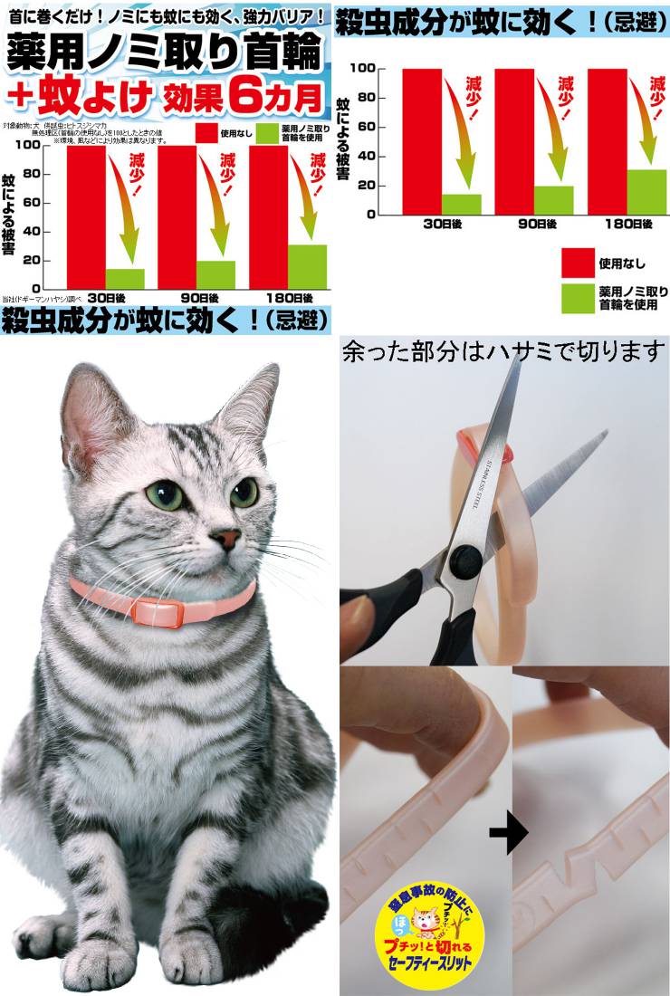 【2点購入でメール便送料無料】薬用ノミ取り首輪＋蚊よけ 猫用 効果6ヵ月【ドギーマンハヤシ 株式会社】