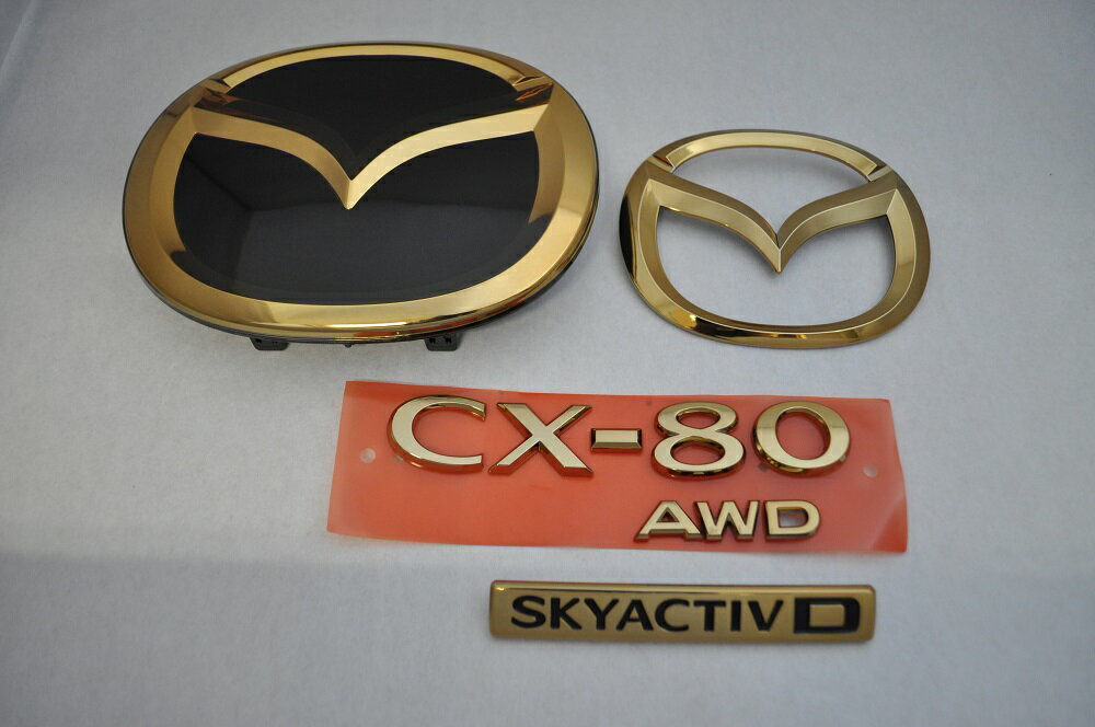 KL3P　CX−80　カラーエンブレム　4点SET　　純正/メッキ/カラーメッキ/セット/単品/車/車パーツ/カーパーツ/高品質/送料無料