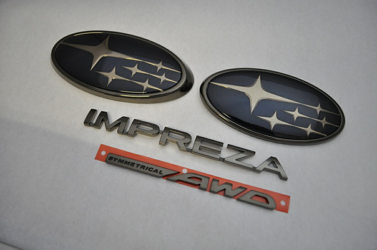 GT　インプレッサスポーツ　GT2/3 GT6/7　ブラックエンブレム4点SET　　INVENTER/grow/メッキ/ブラッククローム/ゴールド/車エンブレム/車パーツ/