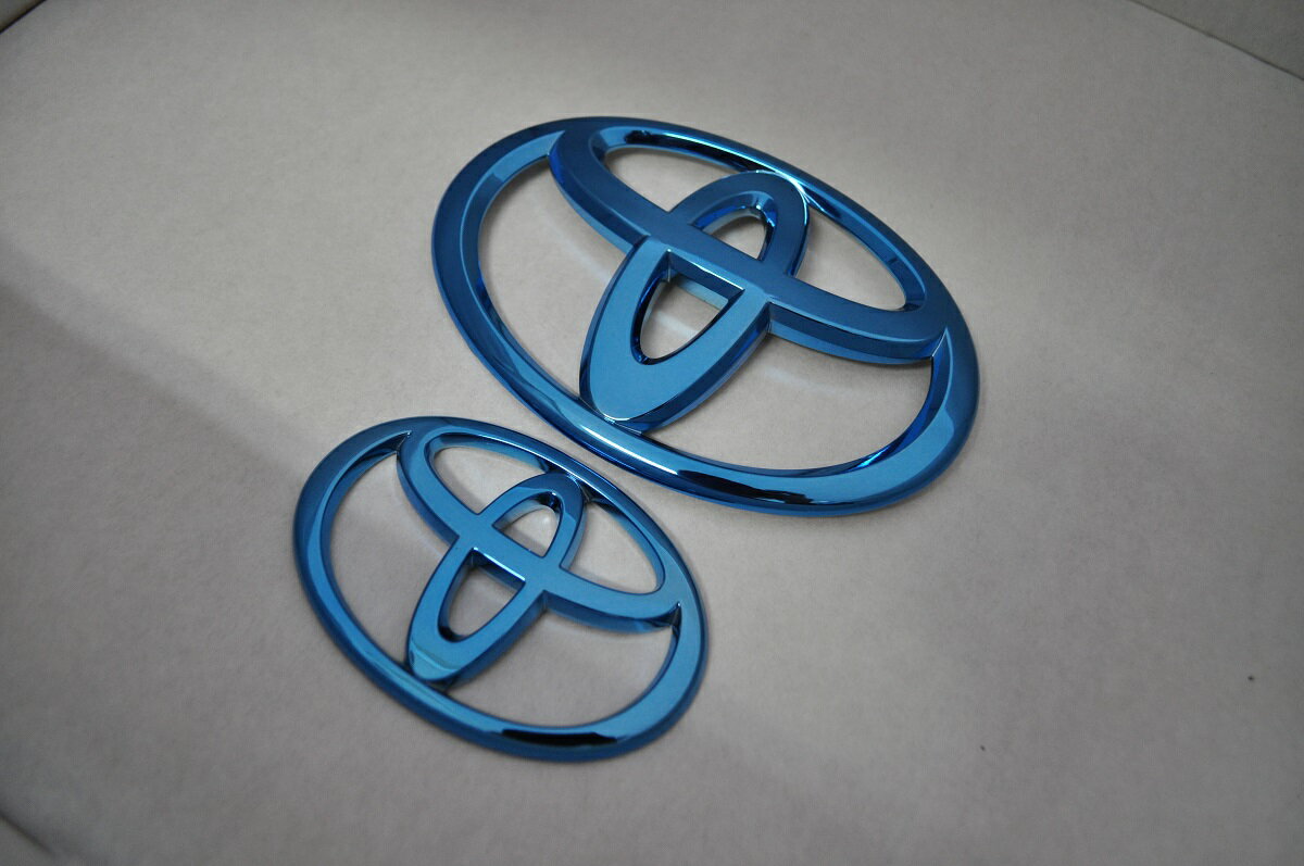 NCP160V/165V プロボックス/サクシード　ブルーメッキエンブレム2点SET　　INVENTER/grow/メッキ/ブラッククローム/ゴールド/車エンブレム/車パーツ/