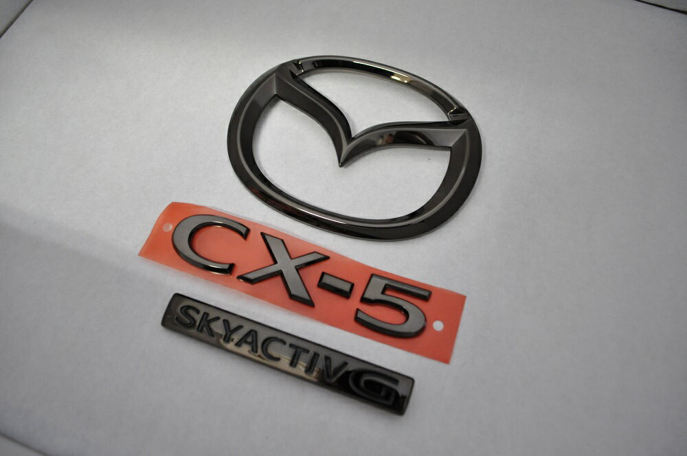 KF系 CX－5（ガソリン車用）KFEP/KF5P ブラックメッキエンブレムリア3点SET 純正/メッキ/カラーメッキ/送料無料