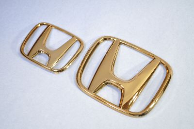 KB2レジェンド　フロント/リアHマーク　ゴールドメッキエンブレム　　INVENTER/grow/メッキ/ブラッククローム/ゴールド/車エンブレム/車パーツ/