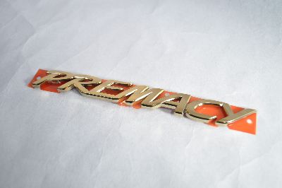 CWEFWプレマシー　プレマシーロゴ　ゴールドメッキエンブレム　　INVENTER/grow/メッキ/ブラッククローム/ゴールド/車エンブレム/車パーツ/