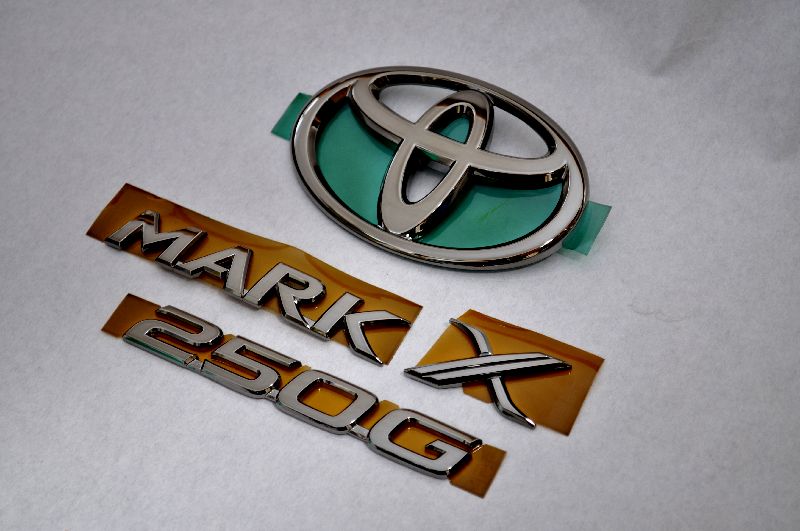 GRX120系マークX2．50G　ブラックメッキエンブレム4点SET　　INVENTER/grow/メッキ/ブラッククローム/ゴールド/車エンブレム/車パーツ/