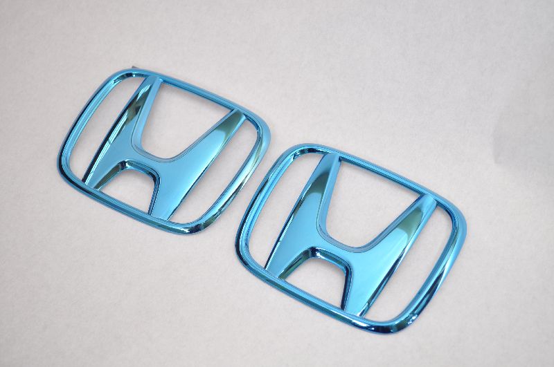 RK5ステップワゴンスパーダ　フロント/リアHマーク　ブルーメッキエンブレム　　INVENTER/grow/メッキ/ブラッククローム/ゴールド/車エンブレム/車パーツ/