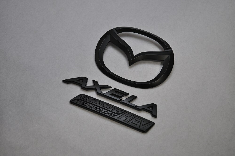 BYEFP アクセラセダンハイブリッド　マットブラックorピアノブラックエンブレム　リア3点SET　　INVENTER/grow/メッキ/ブラッククローム/ゴールド/車エンブレム/車パーツ/