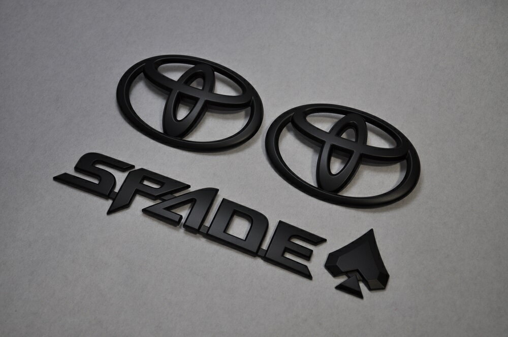 TOYOTA - NCP14♯系　スペイド　　マットブラックorピアノブラックエンブレム　3点SET　　INVENTER/grow/メッキ/ブラッククローム/ゴールド/車エンブレム/車パーツ/