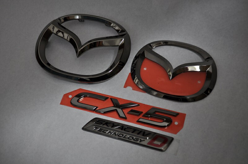 KF系　CX−5（ディーゼル車用）KF2P　ブラックメッキエンブレム4点SET　　INVENTER/grow/メッキ/ブラッククローム/ゴールド/車エンブレム/車パーツ/