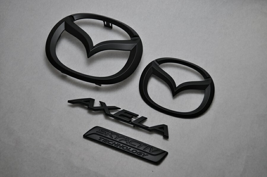 BM5FS/BMEFS　アクセラスポーツ　マットブラックorピアノブラックエンブレム　4点SET　　純正/メッキ/艶消し/黒/セット/単品/車/車パーツ/カーパーツ/高品質/送料無料