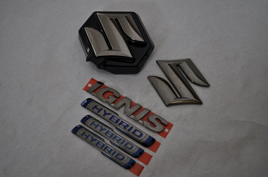 FF21S　イグニス　ブラックメッキエンブレム6点セット　　INVENTER/grow/メッキ/ブラッククローム/ゴールド/車エンブレム/車パーツ/