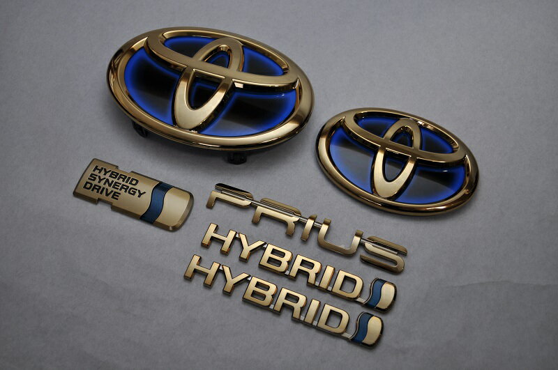 ZVW51　プリウス　ゴールドエンブレム6点SET　　純正/メッキ/カラーメッキ/セット/単品/車/車パーツ/カーパーツ/高品質/送料無料
