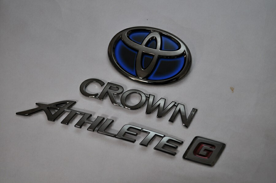 AWS210　クラウンアスリートGハイブリッドブラック　リア3点SET　　　INVENTER/grow/メッキ/ブラッククローム/ゴールド/車エンブレム/車パーツ/