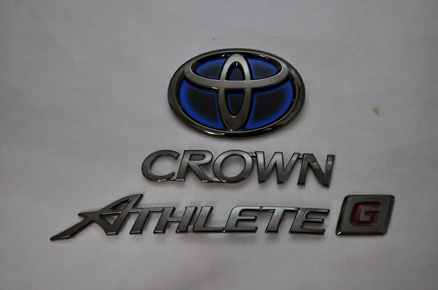 AWS210　クラウンアスリートGハイブリッドブラック　リア3点SET　　　INVENTER/grow/メッキ/ブラッククローム/ゴールド/車エンブレム/車パーツ/