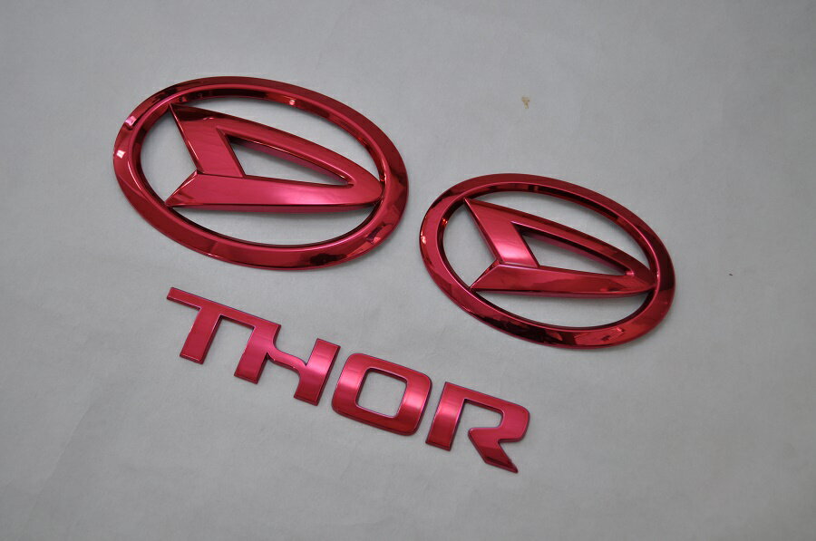 M900S/M910S　トール　レッドメッキエンブレム3点SET　　INVENTER/grow/メッキ/ブラッククローム/ゴー..