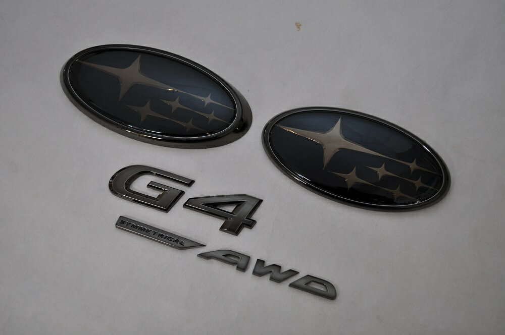 GK　インプレッサG4　GK2/3　GK6/7　ブラックエンブレム4点SET　　INVENTER/grow/メッキ/ブラッククローム/ゴールド/車エンブレム/車パーツ/