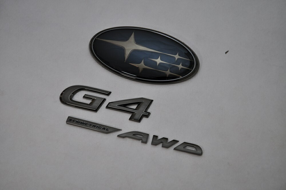 GK　インプレッサG4　GK2/3　GK6/7　ブラックエンブレムリア3点SET　　INVENTER/grow/メッキ/ブラッククローム/ゴールド/車エンブレム/車パーツ/