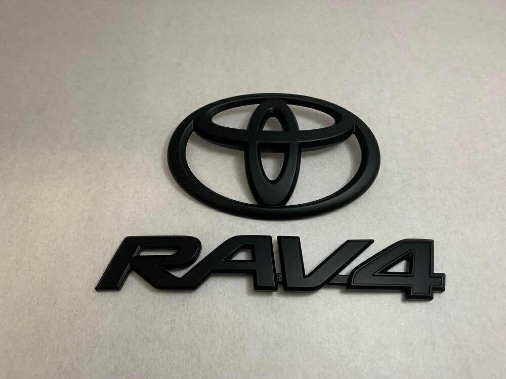 MXAA5♯　RAV4　マットブラックorピアノブラックエンブレム　リア2点SET　　純正/メッキ/黒/送料無料