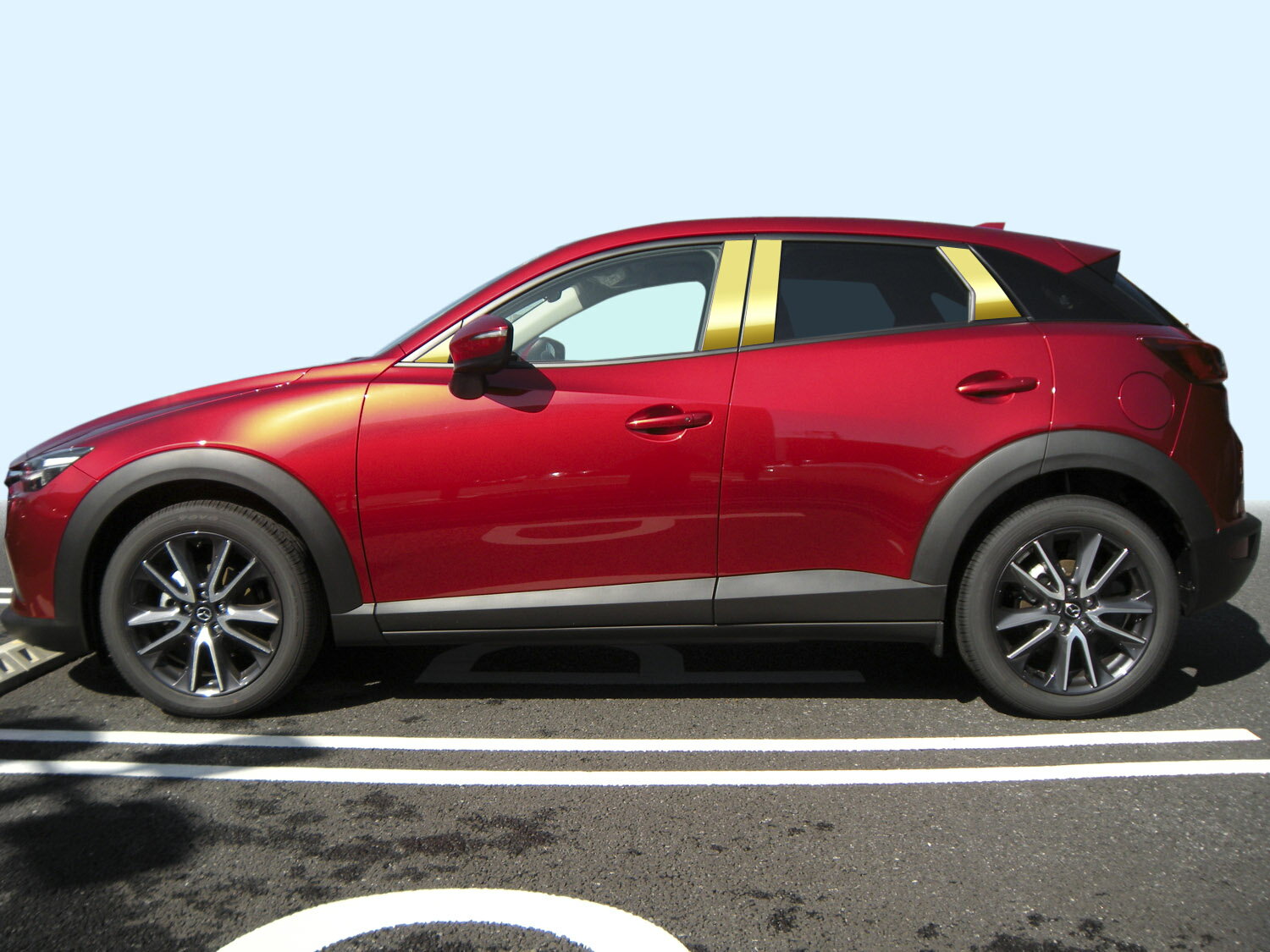 【最鏡面】CXー3　ステンレス　ピラー　鏡面HYPERゴールド　INVENTER/grow/ピラーパネル/メッキピラー/車パーツ/鏡面