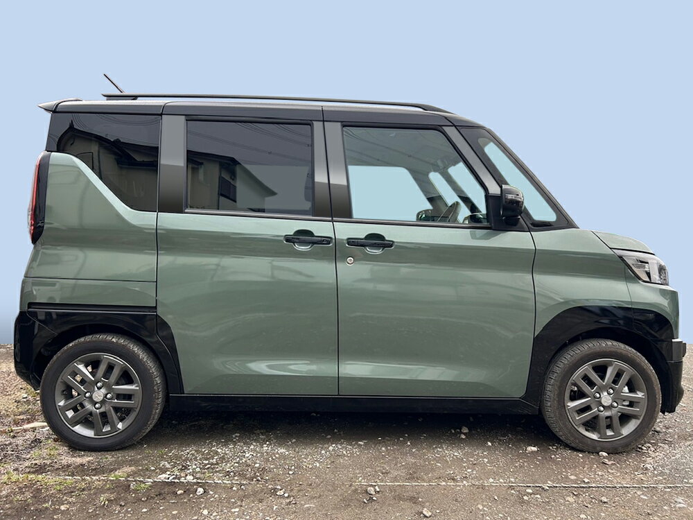 【最鏡面】B38A　デリカミニ　ステンレス　ドアモール　鏡面 ブラック　INVENTER/grow/モール/ベルトモール/車パーツ/鏡面