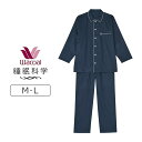 【20%OFF】ワコール 睡眠科学 パジャマ 上下セット メンズ サテン 綿100% 10分丈 10分袖 M/L YGX514