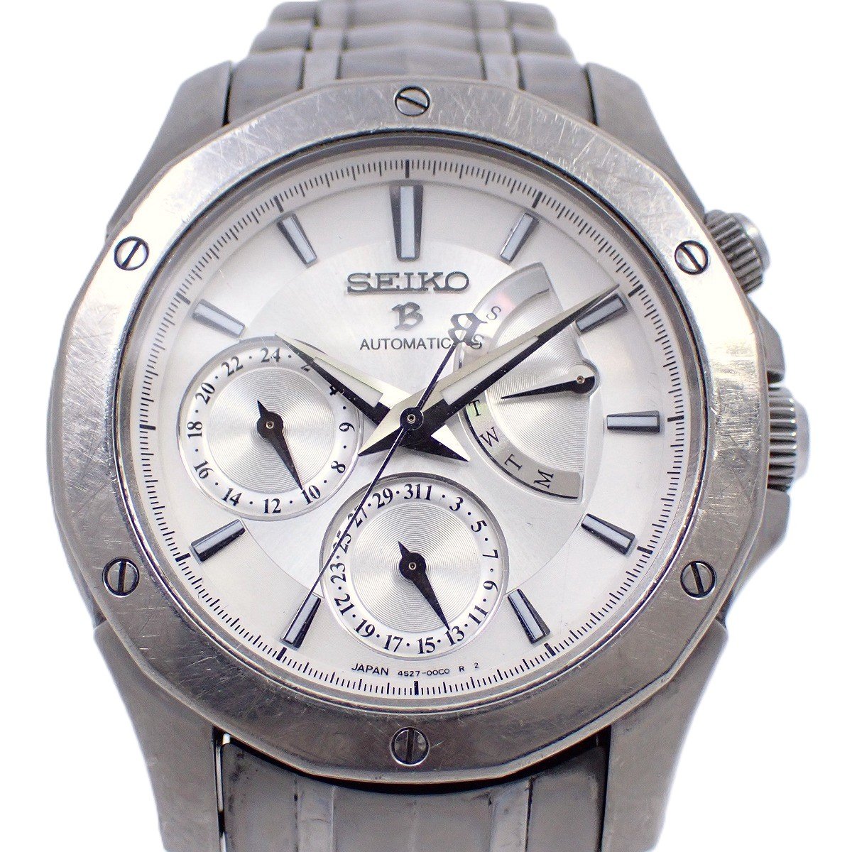 【中古】SEIKO セイコー ブライツ レトログラード デイデイト 自動巻き メンズ 腕時計 チタン シルバー文字盤 SAGN011 / 4S27-00C0【いおき質店】