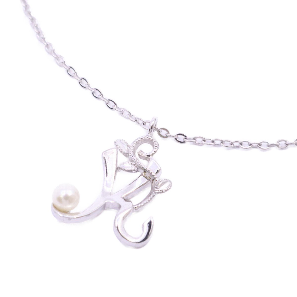 【中古】MIKIMOTO ミキモト イニシャル アルファベット K ネックレス シルバー/パール【いおき質店】