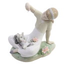 【中古】LLADRO リヤドロ PLAYTIME WITH PETALS 花びら遊び 少女 犬 花 フィギュリン 7711 プリビレッジゴールド会員限定【いおき質店】