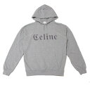 【中古】【美品】CELINE セリーヌ スタッズ付き フーディ パーカー グレー/ブラック 綿100％ 2Y588670Q Sサイズ【いおき質店】