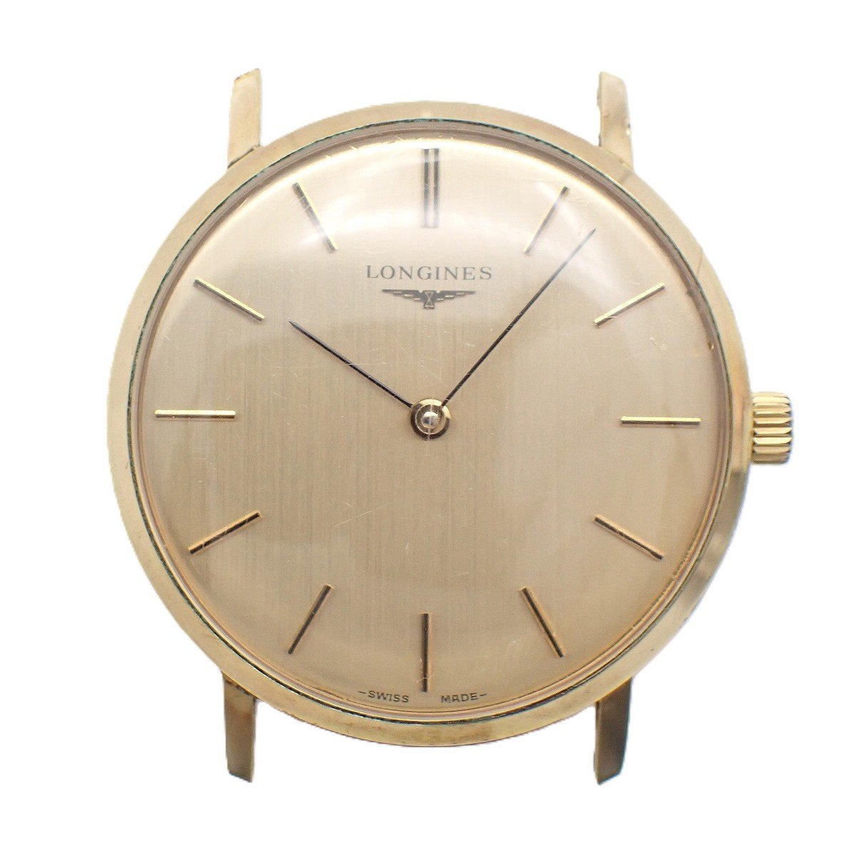 【中古】ロンジン ラウンド型 手巻き メンズ 腕時計 ゴールドGP Cal.6902 本体・尾錠のみ【いおき質店】