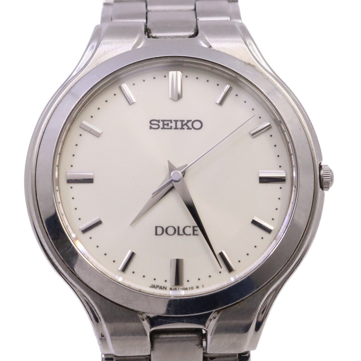 【中古】SEIKO セイコー ドルチェ クォーツ メンズ 腕時計 シルバー文字盤 純正SSベルト S ...