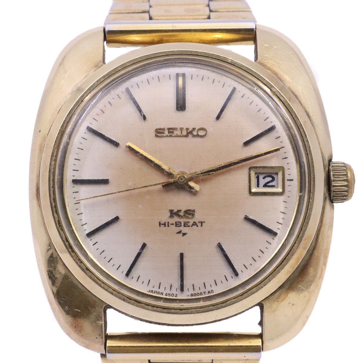 【中古】SEIKO キングセイコー 45KS 1969年製 手巻き メンズ 腕時計 CAP GOLD クッションケース 社外ベルト 4502-8000【いおき質店】