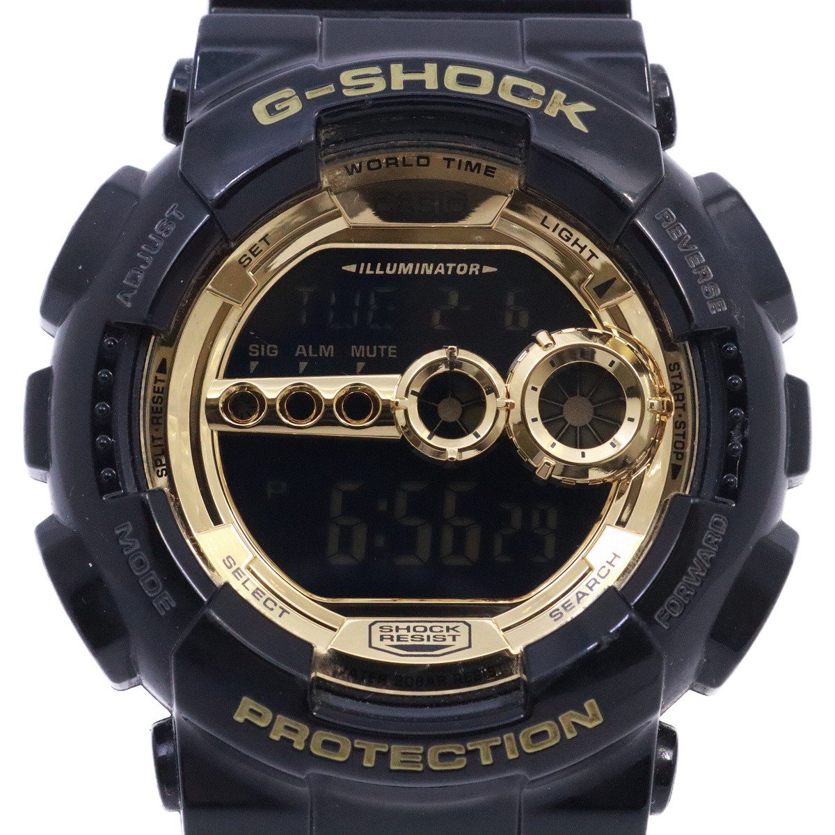 【中古】カシオ G-SHOCK ブラック×ゴールドシリーズ ビッグケース クォーツ メンズ 腕時計 GD-100GB-1JF【いおき質店】