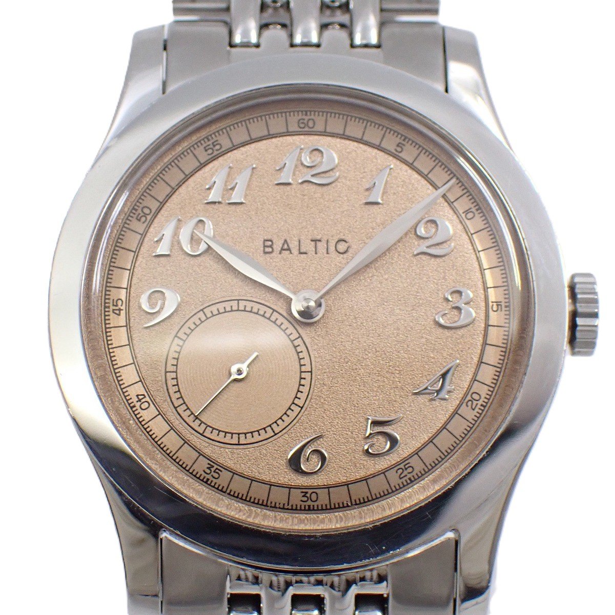 【中古】BALTIC バルチック マイクロローター サーモン 自動巻き メンズ 腕時計 MR01salmon 替えベルト付【いおき質店】