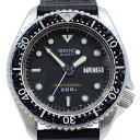 【中古】SEIKO セイコー プロフェッショナル 200Mダイバー クォーツ ボーイズ 腕時計 黒文字盤 社外ベルト 6458-6020【いおき質店】