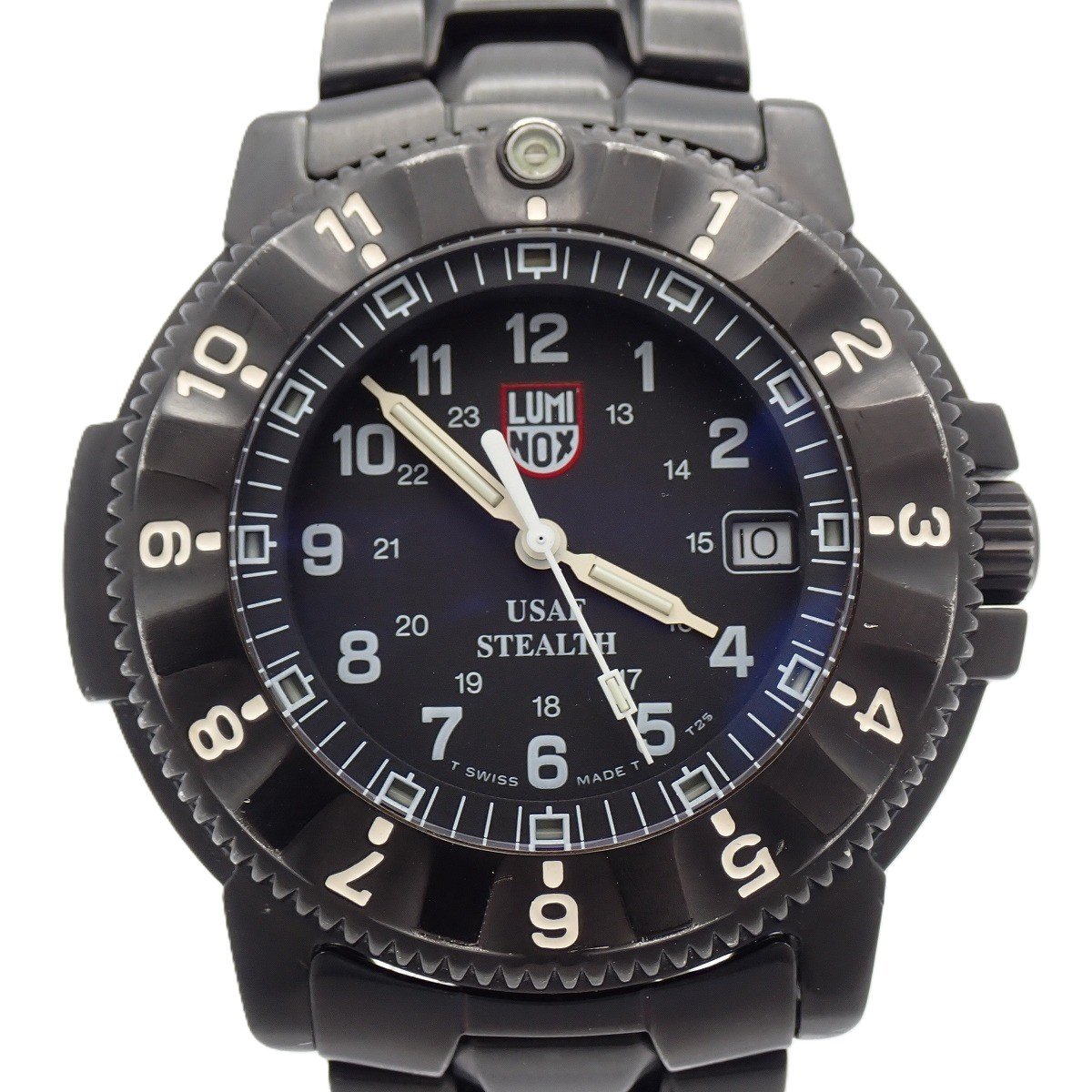 【中古】【ベルト訳あり品】LUMINOX ルミノックス F-117 ナイトホーク クォーツ メンズ 腕時計 ブラック 純正SSベルト 3400【いおき質店】